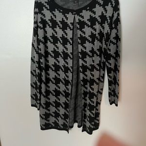 Ann Taylor long Black and grey cardigan sweater